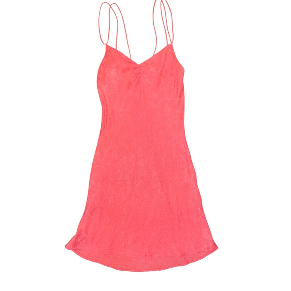 Pink/coral/floral Zara Spaghetti Strap Dress